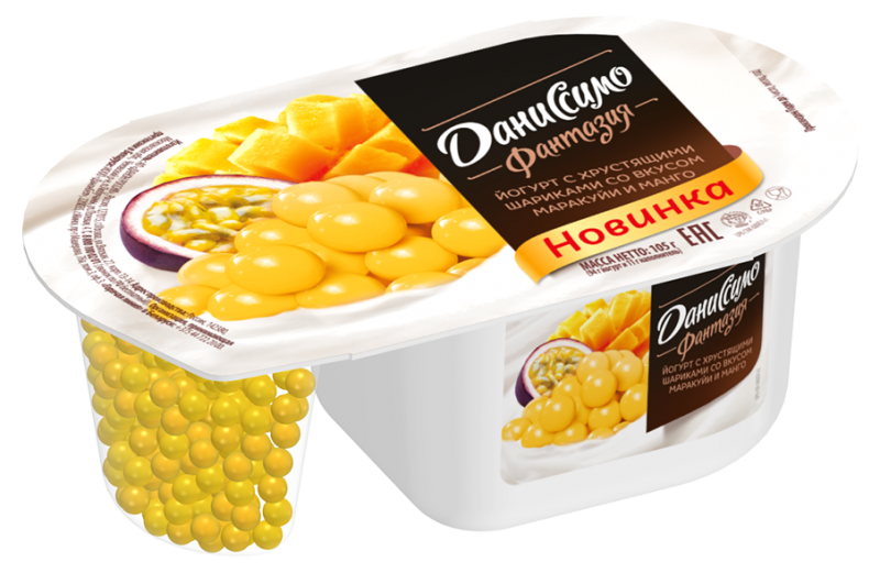 Йогурт Даниссимо Фантазия 105г 6,9% с хрустящими шариками со вкусом ...